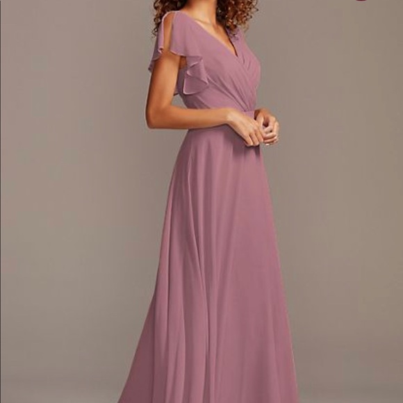 David's Bridal Dresses | Davids Bridal Flutter Sleeve Bridesmaid Dress | Poshmark